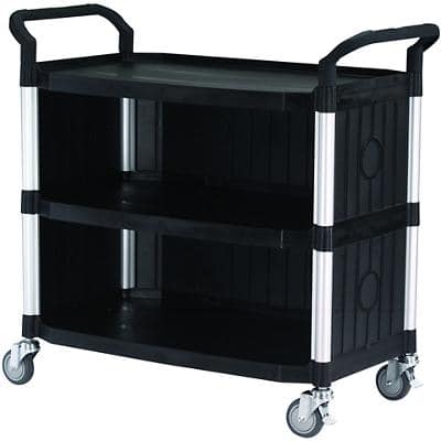 SLINGSBY Service Trolley with 3 Shelves 384020 Plastic Black 52 x 110 x 102 cm
