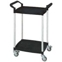 SLINGSBY Service Trolley with 2 Shelves 384026 Plastic Black 37 x 65.5 x 85 cm