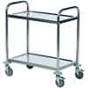 SLINGSBY Service Trolley with 2 Shelves 386089 Steel Silver 59 x 91 x 94 cm