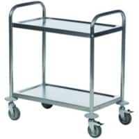 SLINGSBY Service Trolley with 2 Shelves 386089 Steel Silver 59 x 91 x 94 cm