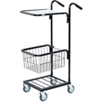 SLINGSBY Mini Mail Trolley with 1 Shelf 402698 Steel Black 38.5 x 66 x 109 cm