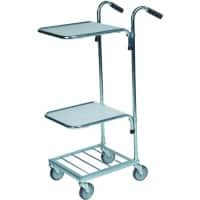 SLINGSBY Mini Mail Trolley with 2 Shelves 402796 Steel Silver 109 x 38.5 x 109 cm