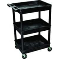 SLINGSBY Service Trolley with 3 Shelves 412039 Plastic Black 72 x 50 x 36 cm