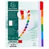 Exacompta Blank Dividers A4+ Assorted Multicolour 6 Part Cardboard 18 Holes 4306E Pack of 20