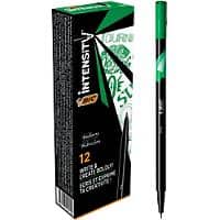BIC Intensity Fineliner Pen Fine 0.4 mm Green Pack of 12
