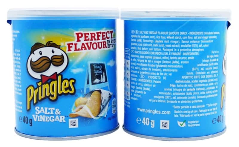 Pringles Crisps Salt and Vinegar 40g Pack of 12