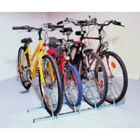 Cycle Racks 4-Bike Capacity Silver 33 x 124 x 26.6 cm