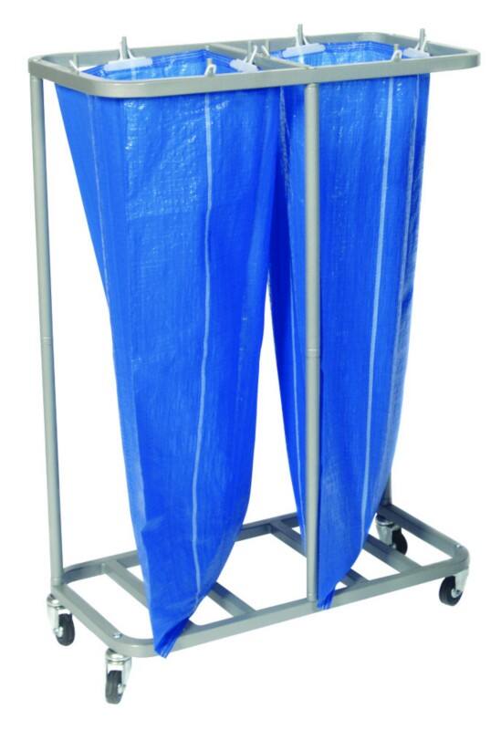 SLINGSBY Mailroom Trolley with Double Sack Holder 384242 Budget Silver