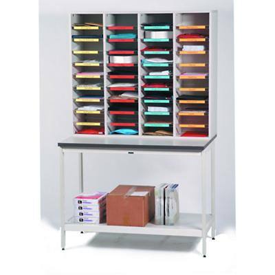 SLINGSBY Clearview Open Front Mail Sorting Unit with Bench 1048 x 360 x 1200 mm Grey