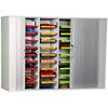 SLINGSBY Clearview Freestanding Mail Sorting Unit with Lockable Tambour Doors and with 16 Shelves 1048 x 1500 x 470 mm Grey