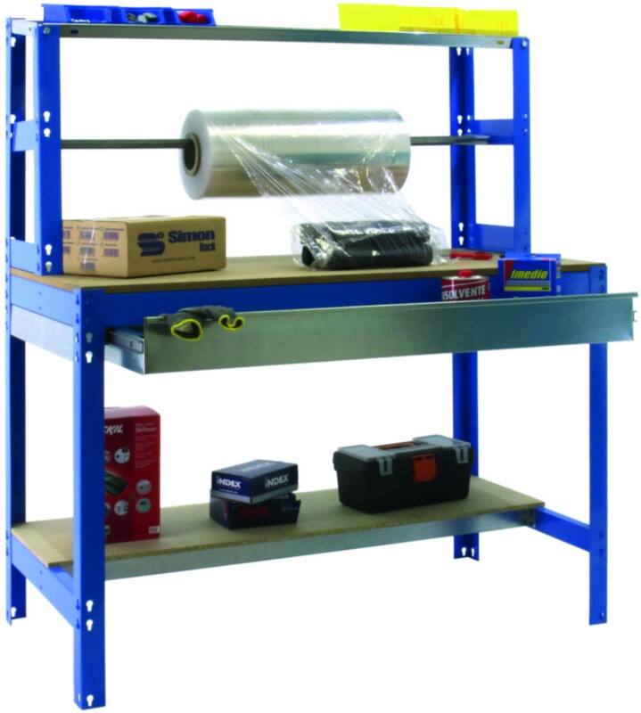 SLINGSBY Packing workbench with roll holder and drawer 1200 mm