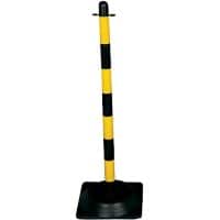 Slingsby Chain Barrier Freestanding Square Base Black, Yellow 32 x 87 x 12 cm