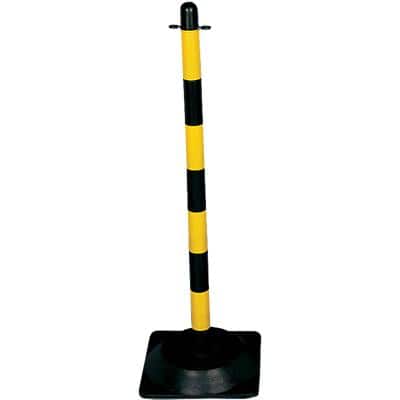 Slingsby Chain Barrier Freestanding Square Base Black, Yellow 32 x 87 x 12 cm