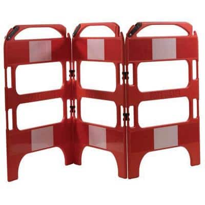 Road Safety Barrier Floor Standing Red 100 x 75 x 100 cm Pack of 3