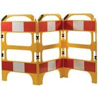 Road Safety Barrier Floor Standing Yellow 100 x 75 x 100 cm Pack of 3