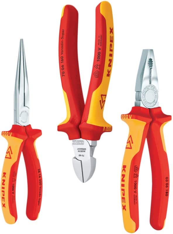 KNIPEX Pliers Set with Electrical Package and Plastic Handle 00 20 12 Metal, Rubber 3.4 mm Red, Orange