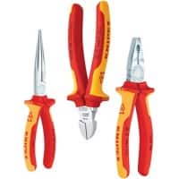 KNIPEX Pliers Set with Electrical Package and Plastic Handle 00 20 12 Metal, Rubber 3.4 mm Red, Orange