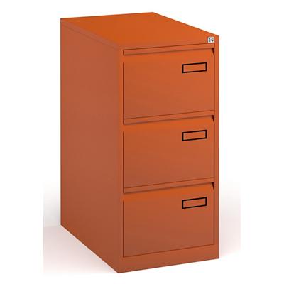 Bisley Filing Cabinet with 3 Lockable Drawers PSF3 470 x 470 x 1016 mm Orange