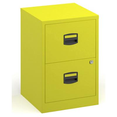 Bisley Filing Cabinet with 2 Lockable Drawers PFA2 413 x 400 x 672mm Yellow