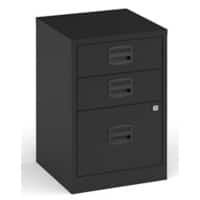 Bisley Steel Filing Cabinet with 3 Lockable Drawers 413 x 413 x 672 mm Black