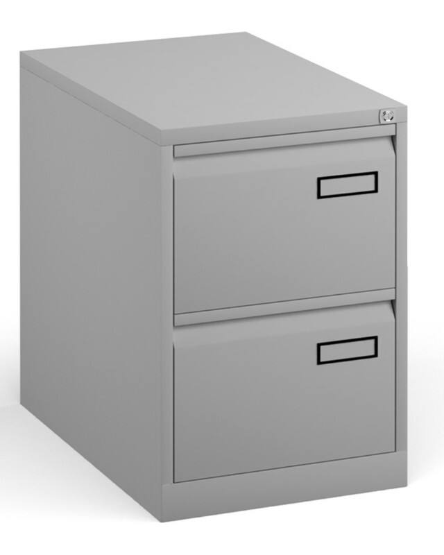Bisley Filing Cabinet with 2 Lockable Drawers PSF2 470 x 622 x 711mm Goose Grey