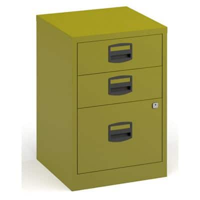 Bisley Filing Cabinet with 3 Lockable Drawers PFA3 413 x 400 x 672mm Mimosa