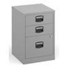 Bisley Steel Filing Cabinet with 3 Lockable Drawers 413 x 412 x 672 mm Grey