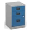 Bisley Filing Cabinet with 3 Lockable Drawers PFA3 413 x 400 x 672mm Goose Grey & Oxford Blue