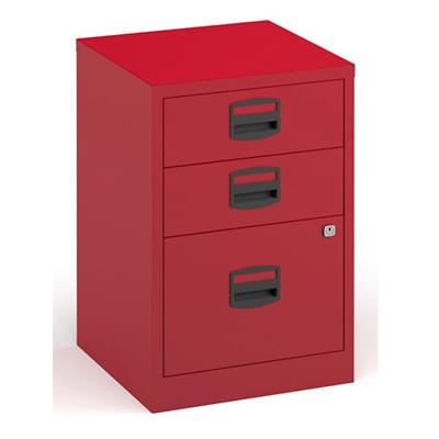 Bisley Filing Cabinet with 3 Lockable Drawers PSF3 470 x 622 x 1016mm Red