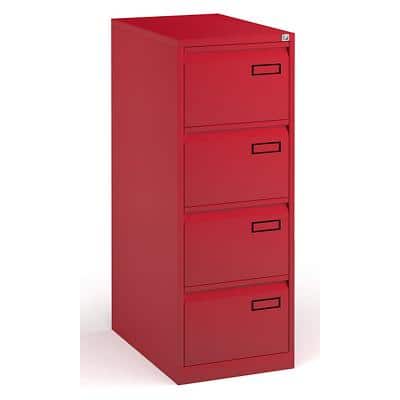 Bisley Filing Cabinet with 4 Lockable Drawers PSF4 470 x 470 x 1321 mm Red