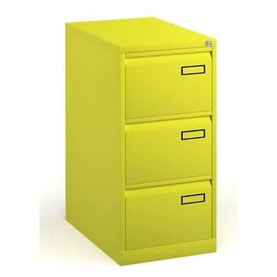 Bisley Filing Cabinet with 3 Lockable Drawers PSF3 470 x 622 x 1016mm Zink Yellow