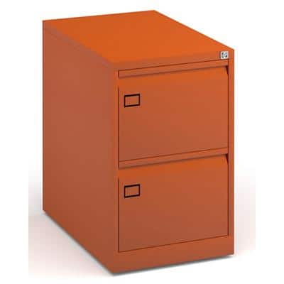 Dams International Filing Cabinet with 2 Lockable Drawers DEF2OR 470 x 622 x 711mm Orange