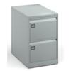 Dams International Filing Cabinet with 2 Lockable Drawers DEF2S 470 x 622 x 711mm Silver