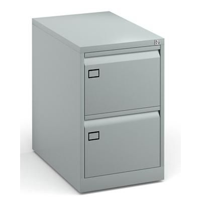 Dams International Filing Cabinet with 2 Lockable Drawers DEF2S 470 x 622 x 711mm Silver