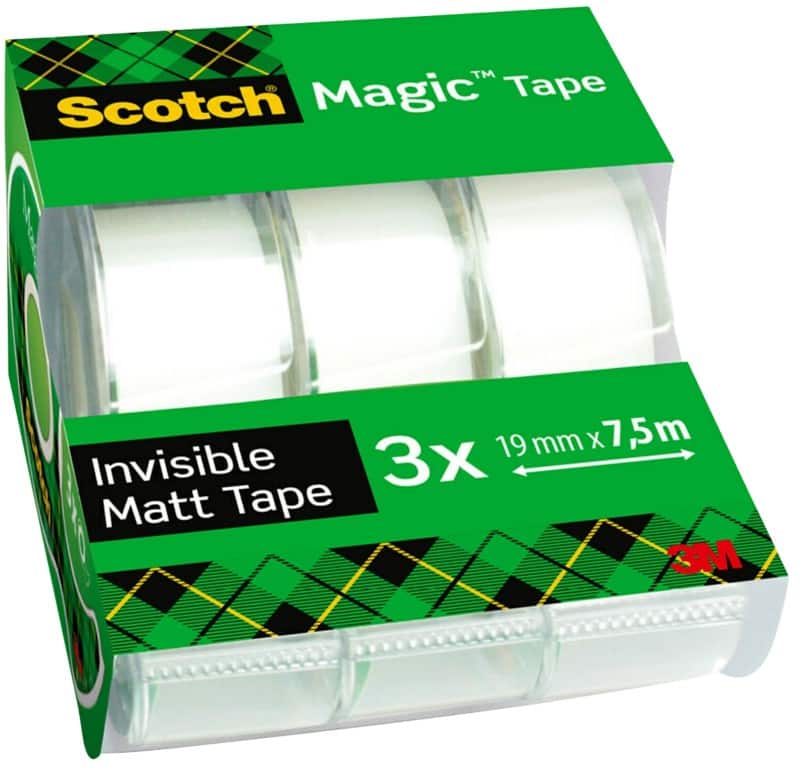 Scotch Tape Magic Transparent 19 mm (W) x 7.5 m (L) Pack of 3