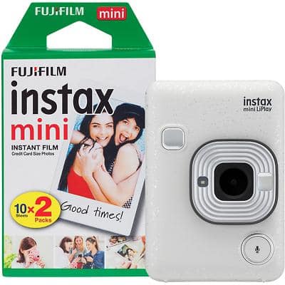 Fujifilm Instant Camera Instax Mini LiPlay Stone White 20 Shots