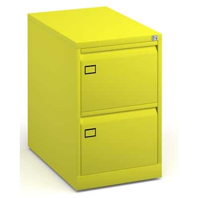 Dams International Filing Cabinet with 2 Lockable Drawers DEF2YE 470 x 622 x 711mm Yellow