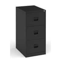 Dams International Contract Steel Filing Cabinet 3 Drawers Lockable 470 x 622 x 1,016 mm Black