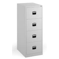 Dams International Contract Steel Filing Cabinet 4 Drawers Lockable 470 x 622 x 1,321 mm White