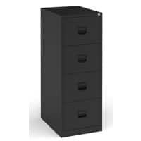 Dams International Contract Steel Filing Cabinet 4 Drawers Lockable 470 x 622 x 1,321 mm Black