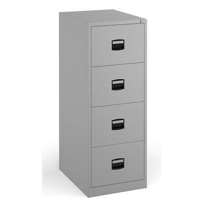 Dams International Filing Cabinet with 4 Lockable Drawers DCF4G 470 x 622 x 1321mm Grey