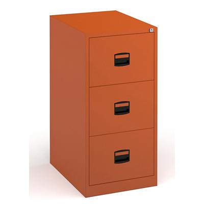 Filing Cabinet with 3 Lockable Drawers CC3H1A 470 x 622 x 1016mm Orange