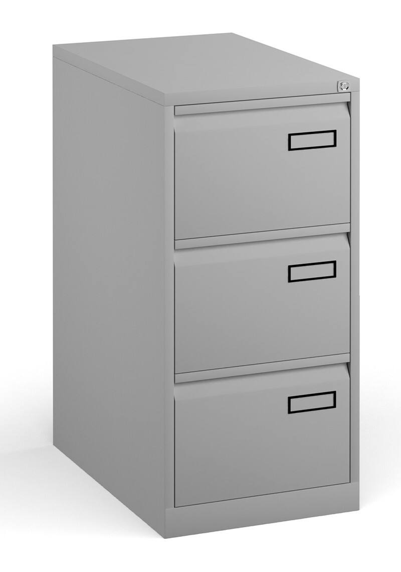 Bisley Filing Cabinet with 3 Lockable Drawers PSF3 470 x 470 x 1061 mm Grey