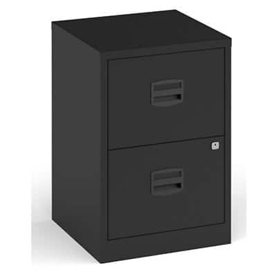 Bisley Steel Filing Cabinet with 2 Lockable Drawers 413 x 413 x 672 mm Black