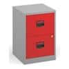 Bisley Filing Cabinet with 2 Lockable Drawers PFA2 413 x 400 x 672mm Goose Grey & Cardinal Red