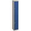 Bisley Basic Contract Locker Lockable with 2 Doors CLK122 Steel 305 x 305 x 1802mm Goose Grey & Oxford Blue