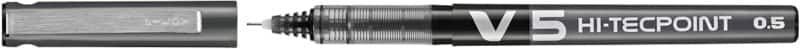 Pilot Hi-Tecpoint V5 Non-retractable Rollerball Pen Black 0.3 mm Extra Fine Rollerball Non Refillable Pack of 12