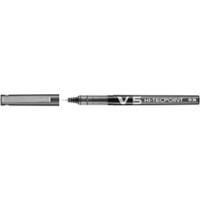  Pilot V5 Hi-Tecpoint Rollerball Pen - Fine 0.5mm Nib Tip -  0.3mm Line Width - Pack of 6 - Black, Blue, Red, Green, Violet & Pink :  Office Products