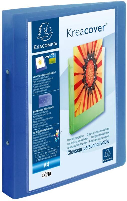 Exacompta Kreacover 30 mm Ring Binder PP (Polypropylene) A4 2 Rings Assorted 54869E Pack of 12