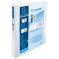 Exacompta Presentation Ring Binder Kreacover Personal 51842E Polypropylene A4 4 ring 30 mm White Pack of 10